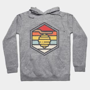 Retro Badge Beehive Light Hoodie